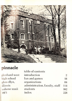 Glenbard West Yearbook Cover 1971
