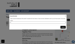 Request email reminder